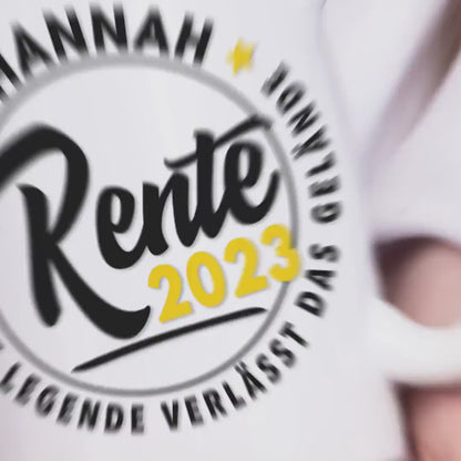 Rente 2023 Geschenk personalisierte Tasse für Mann Frau Renteneintritt Pensionierung Rentner
