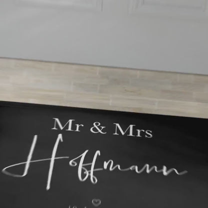 Fußmatte Hochzeit personalisiert Mr and Mrs Geschenk Einzugsgeschenk Wohnung Hochzeitsgeschenk Schmutzfangmatte für Innen 60x40 cm
