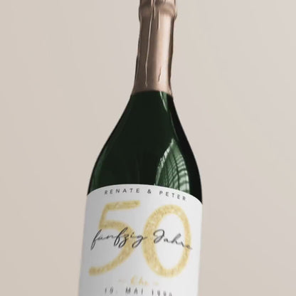 Geschenk Goldene Hochzeit personalisierte Flaschenetiketten Hochzeitstag Hochzeit Jubiläum 50 Jahre Etiketten Sektflasche 2 Stk. | 9x13 cm