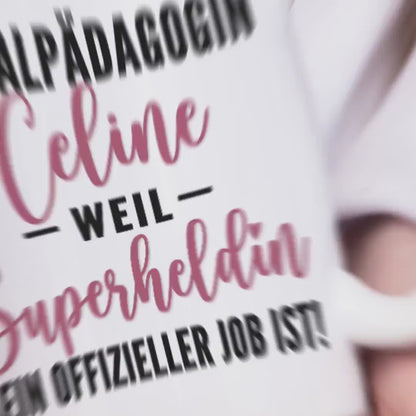 Tasse Sozialpädagogin Geschenk personalisiert mit Namen Abschiedsgeschenk Sozialarbeiterin Erzieherin Kollegin Beruf