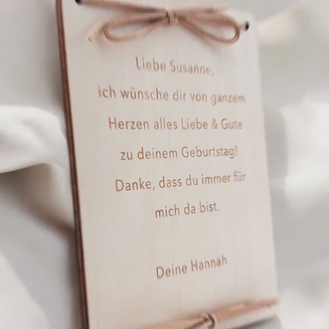 Schonend Behandeln 50. Geburtstag Geldgeschenk personalisiert Geldverpackung Verpackung Geld Geburtstagsgeschenk Geschenkkarte Holz 12x17 cm