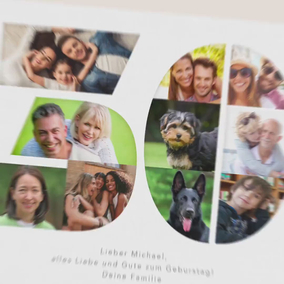 30. Geburtstag Frau Mann Geschenk Fotocollage 30 Leinwand personalisiert mit Fotos Fotogeschenk Geburtstagsgeschenk 30x40 cm