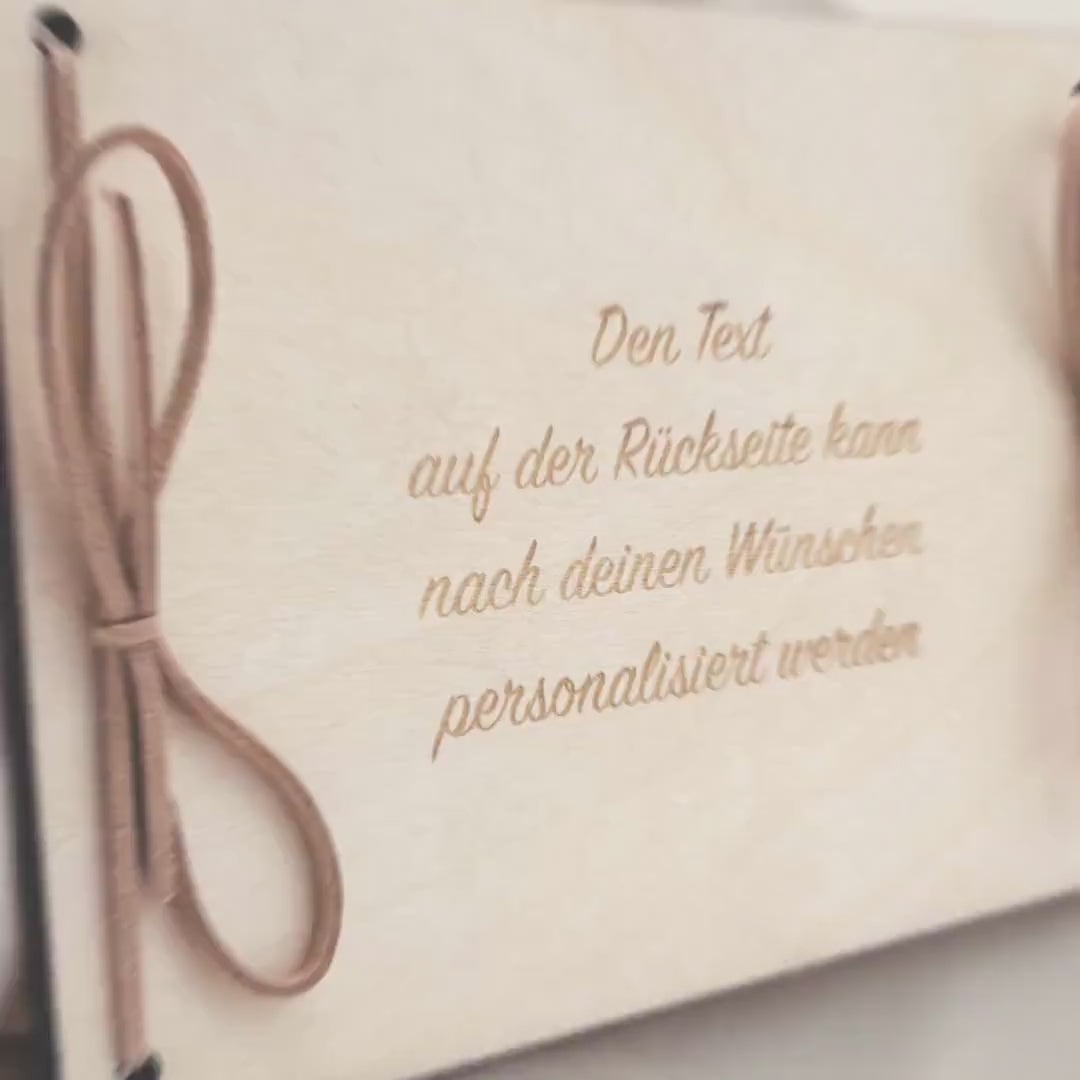 Geldgeschenk Kommunion Geschenk Junge Mädchen personalisierte Geld Verpackung Erstkommunion Geschenkkarte aus Holz 12x17 cm