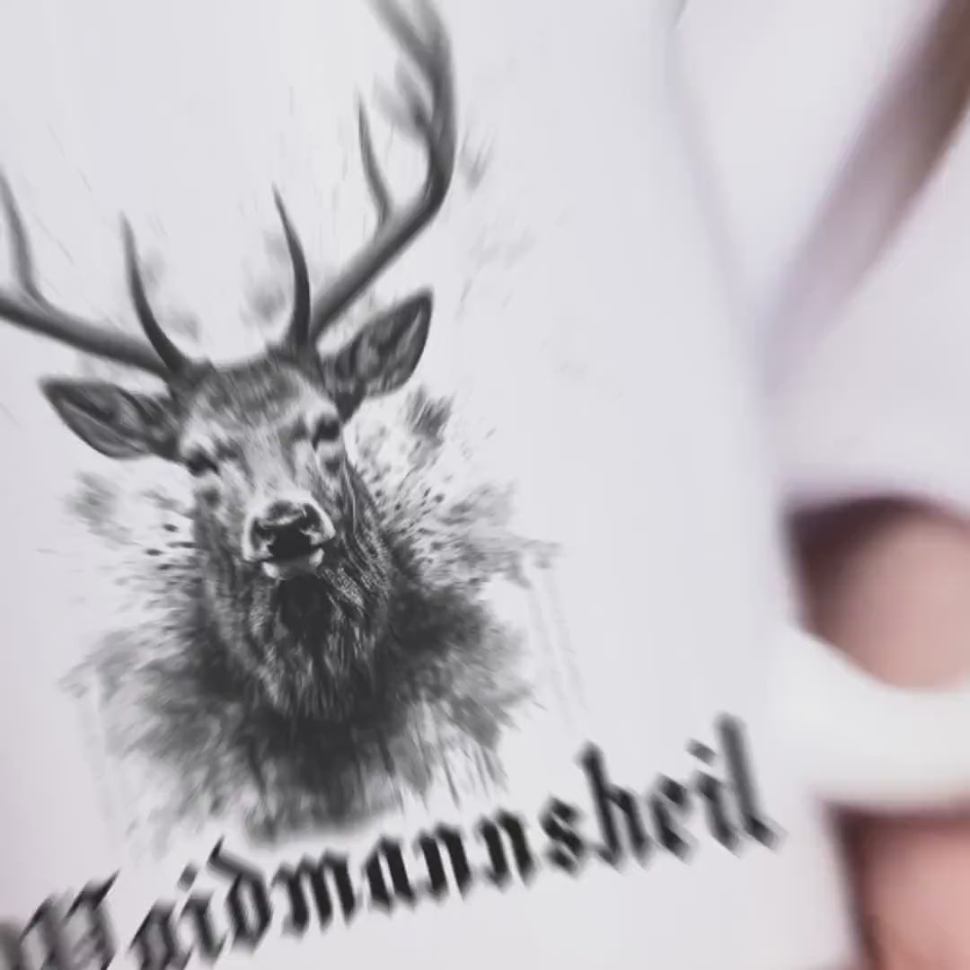 Jagd Tasse Jäger Geschenk mit Hirsch und lustigem Spruch Jagdgeschenk Waidmannsheil