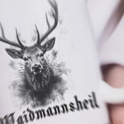 Jagd Tasse Jäger Geschenk mit Hirsch und lustigem Spruch Jagdgeschenk Waidmannsheil