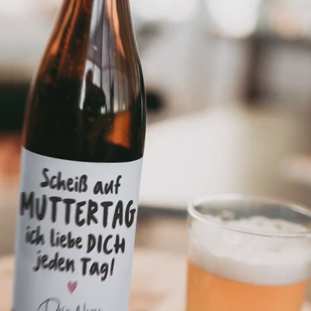 Muttertagsgeschenk Bieretiketten personalisiert Flaschenetikett Bier Muttertag Geschenk Mama Bierflaschen Etiketten 2 Stück | 9x9 cm