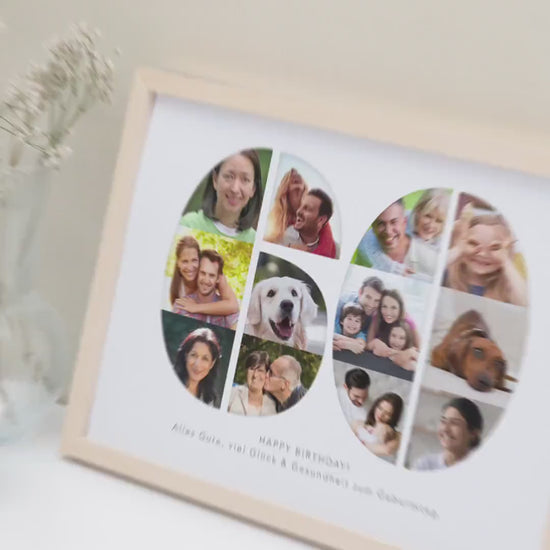 60. Geburtstag Frau Mann Geschenk Fotocollage 60 personalisiert mit Fotos Fotogeschenk Geburtstagsgeschenk