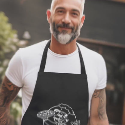 Pizza Schürze personalisierte Pizzabäcker Kochschürze Herren Frauen lustiges Geschenk Pizzeria Küchenschürze Schwarz