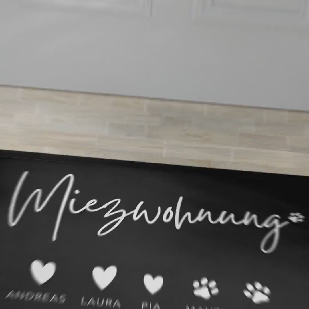 Katze Fußmatte personalisiert Einweihungsgeschenk Wohnung Geschenk Katzendeko Einzug Haustier Schmutzfangmatte für Innen 60x40 cm