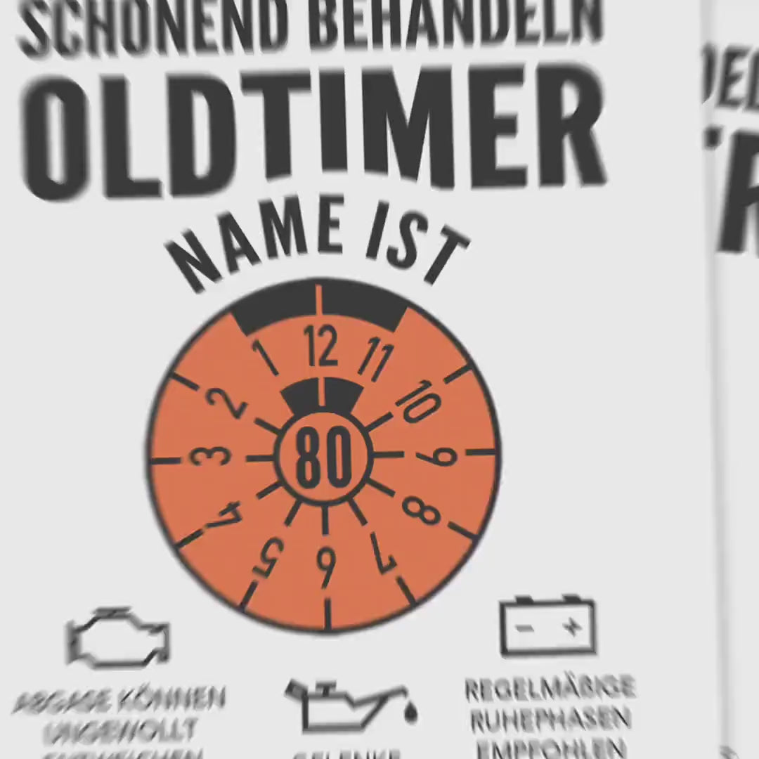 Oldtimer Schonend Behandeln 80. Geburtstag personalisierte Weinetiketten Geschenk Geburtstag Etiketten selbstklebend 2 Stück | 10x12 cm