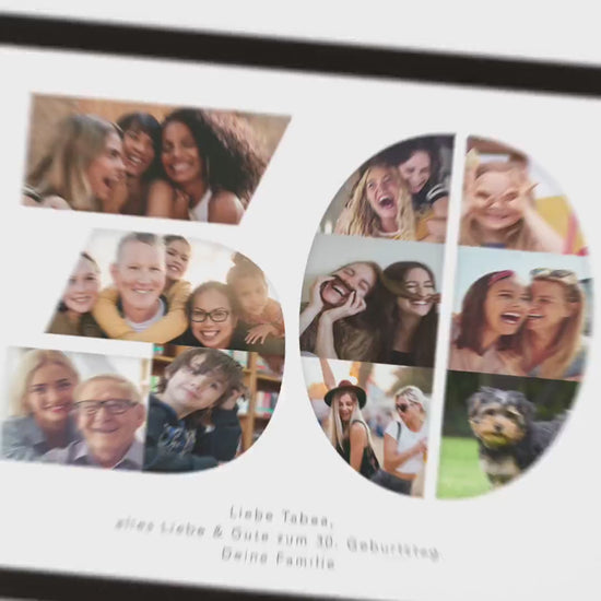 30. Geburtstag Frau Mann Geschenk Fotocollage 30 personalisiert mit Fotos Fotogeschenk Geburtstagsgeschenk