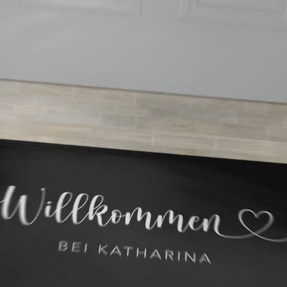 Fußmatte personalisiert Willkommen Wohnung Einweihungsgeschenk Geschenk zum Einzug ins Haus Schmutzfangmatte für Innen 60x40 cm