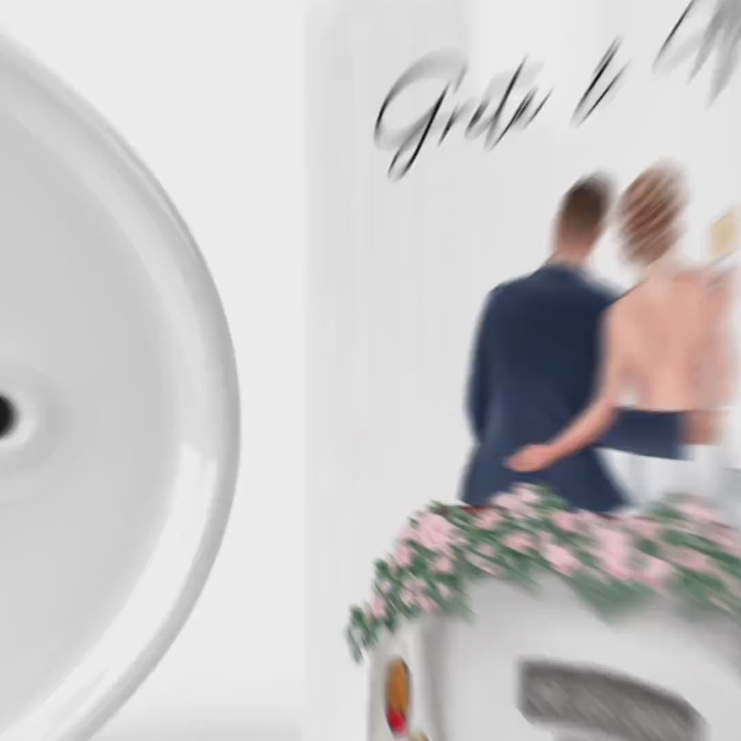 Spardose Hochzeit personalisiertes Geldgeschenk Sparschwein mit Auto & Brautpaar Hochzeitsgeschenk Geld Geschenk Sparbüchse aus Keramik