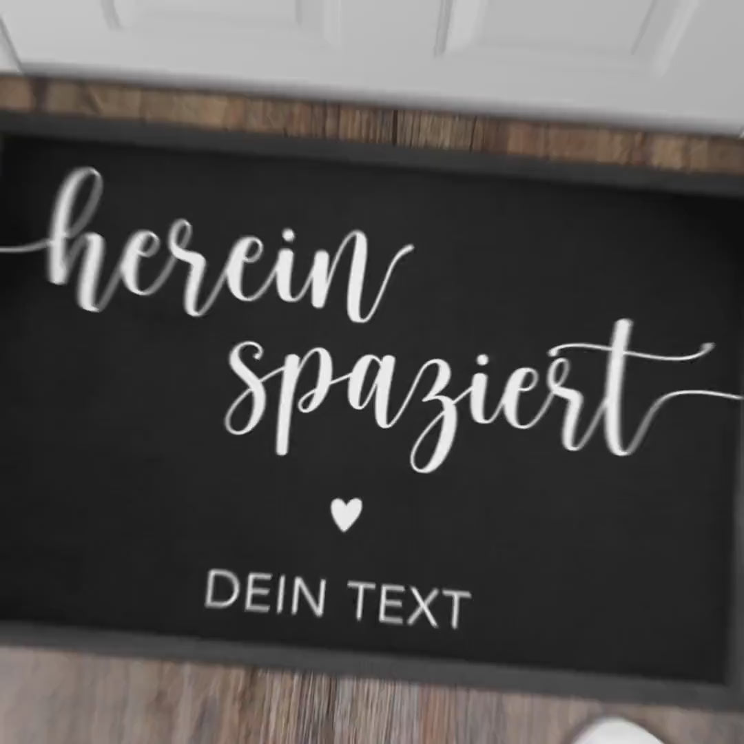 Hereinspaziert Fußmatte personalisiert Einzugsgeschenk Haus Wohnung Einweihungsgeschenk Geschenk Einzug Richtfest für Innen 60x40 cm
