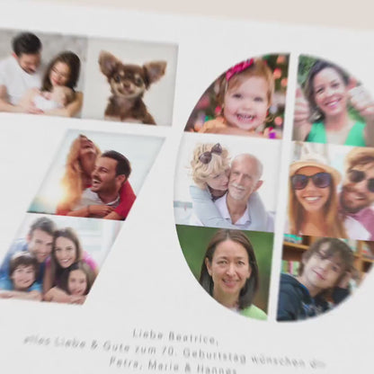 70. Geburtstag Frau Mann Geschenk Fotocollage 70 Leinwand personalisiert mit Fotos Fotogeschenk Geburtstagsgeschenk 30x40 cm