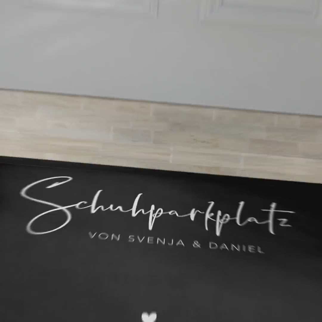 Schuhparkplatz Fußmatte personalisiert Schuhmatte Geschenk Familie Einzugsgeschenk Wohnung Fußabtreter Schmutzfangmatte für Innen 60x40 cm