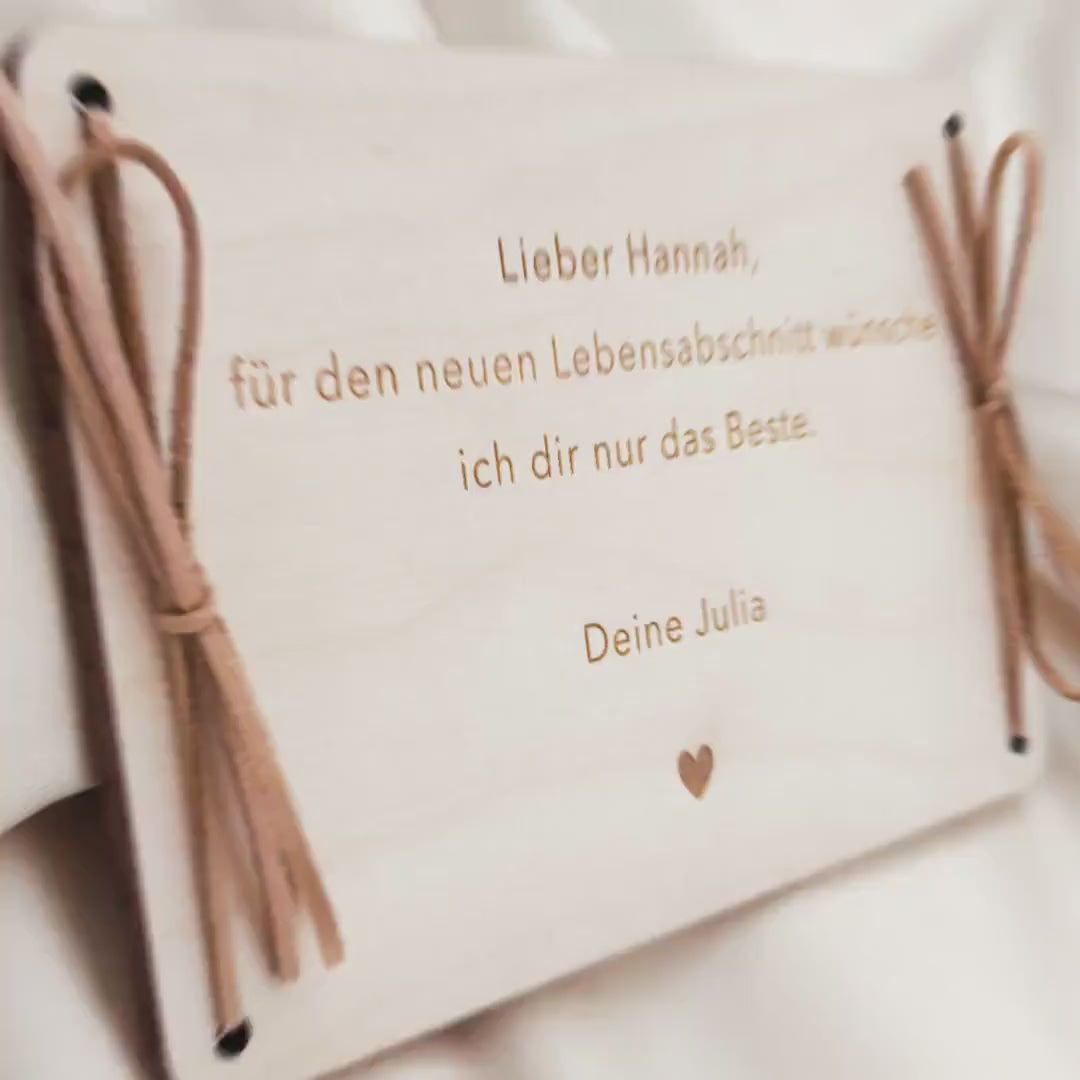 Wunscherfüller Geldgeschenk Geburtstag personalisierte Geld Verpackung Pusteblume Geldkarte Geschenkkarte aus Holz 12x17 cm