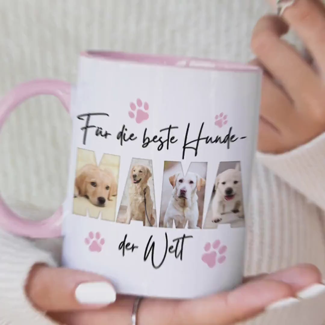 Hundemama Tasse Hund personalisiert mit Foto Hundebesitzerin Geschenk Fototasse Hundeliebhaberin Hundetasse lustig