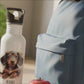 Trinkflasche Kinder personalisiert mit Namen Dackel Edelstahl Flasche mit Strohhalm Wasserflasche für Schule Kindergarten 600 ml