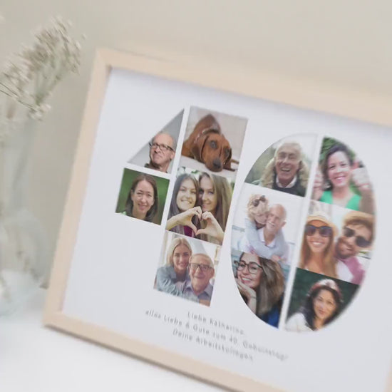 40. Geburtstag Frau Mann Geschenk Fotocollage 40 personalisiert mit Fotos Fotogeschenk Geburtstagsgeschenk