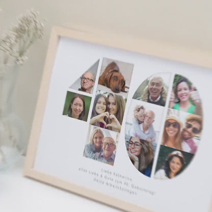 40. Geburtstag Frau Mann Geschenk Fotocollage 40 personalisiert mit Fotos Fotogeschenk Geburtstagsgeschenk