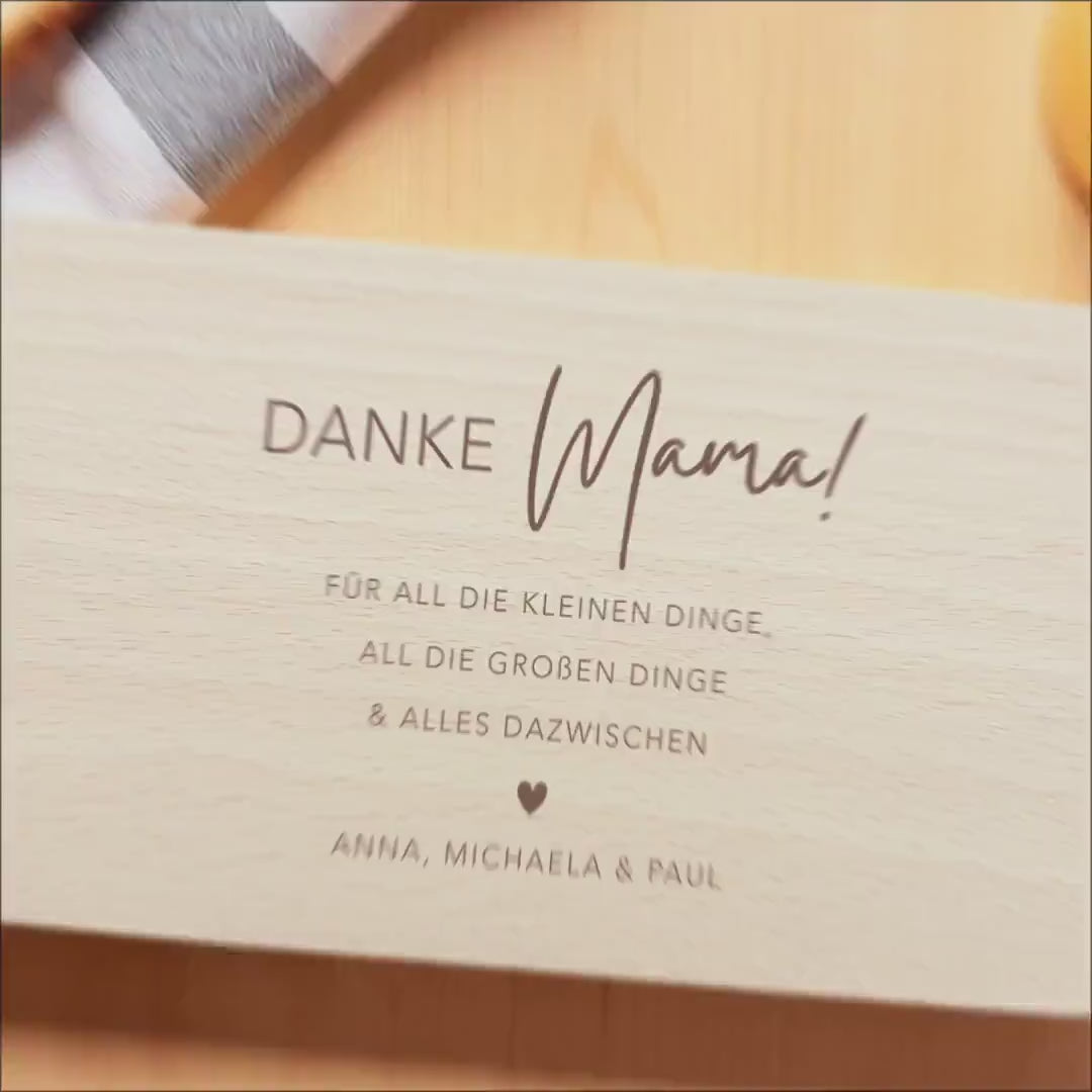 Frühstücksbrettchen Mama personalisiertes Geburtstagsgeschenk Mutter Muttertagsgeschenk Brettchen Holz Geschenk Muttertag Holzbrett Gravur