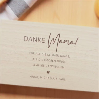 Frühstücksbrettchen Mama personalisiertes Geburtstagsgeschenk Mutter Muttertagsgeschenk Brettchen Holz Geschenk Muttertag Holzbrett Gravur