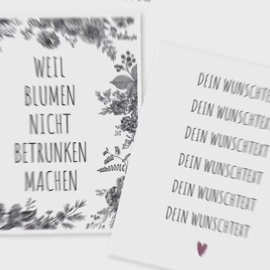 Weil Blumen nicht betrunken machen Flaschenetiketten personalisiert Geburtstagsgeschenk Frau Etiketten selbstklebend 2 Stück | 10x12 cm