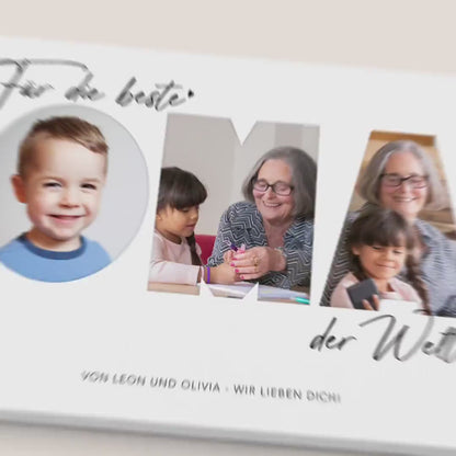 Geburtstagsgeschenk Oma Muttertagsgeschenk personalisierte Leinwand Fotocollage Großmutter Fotoleinwand Geschenk zum Geburtstag 30x40 cm