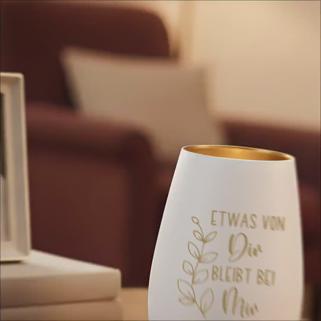 Trauergeschenk Trauerkerze Andenken an Verstorbene Windlicht Trauer Geschenk für Hinterbliebene Trauerlicht Gedenkkerze (Weiß)