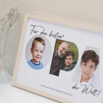 Opa Geschenk Geburtstag Vatertagsgeschenk personalisiert Fotocollage Geburtstagsgeschenk Großvater Fotogeschenk Vatertag (mit & ohne Rahmen)