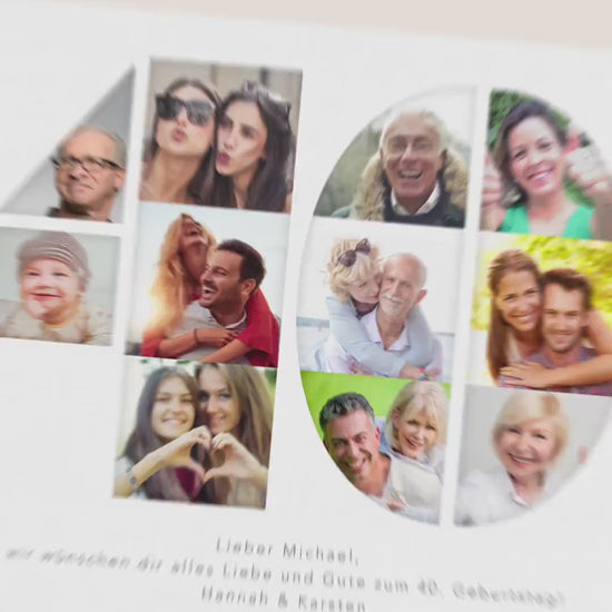 40. Geburtstag Frau Mann Geschenk Fotocollage 40 Leinwand personalisiert mit Fotos Fotogeschenk Geburtstagsgeschenk 30x40 cm