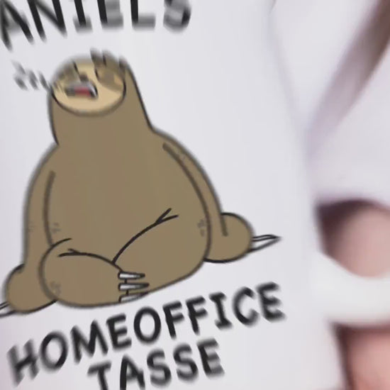 Homeoffice Geschenk Tasse personalisiert mit Faultier lustige Kaffeetasse für Arbeit Büro Geschenkidee Kollegin