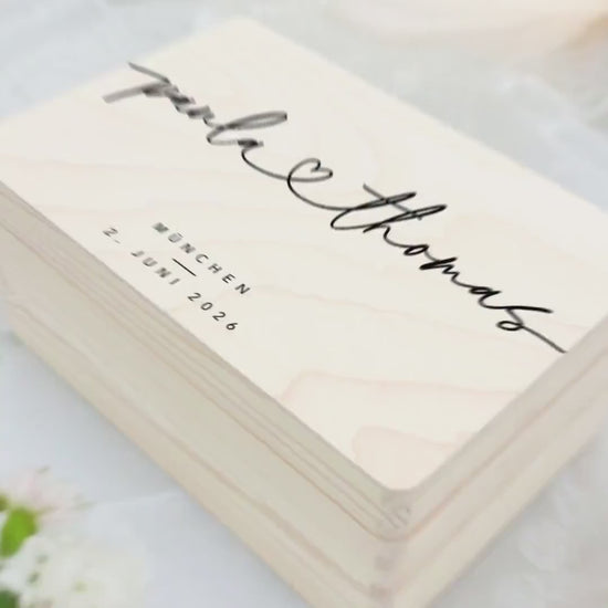 Erinnerungskiste Hochzeit personalisiertes Hochzeitsgeschenk für Brautpaar Holzkiste Erinnerungsbox Geschenkkiste Geschenkbox 30x20x13 cm