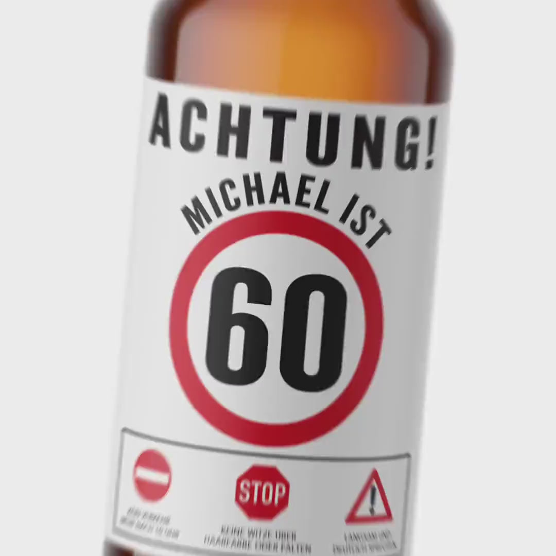 Bier Geschenk Mann 60. Geburtstag Bieretiketten personalisiert Männergeschenk Geburtstagsgeschenk Bierflaschen Etiketten 6 Stück | 9x9 cm