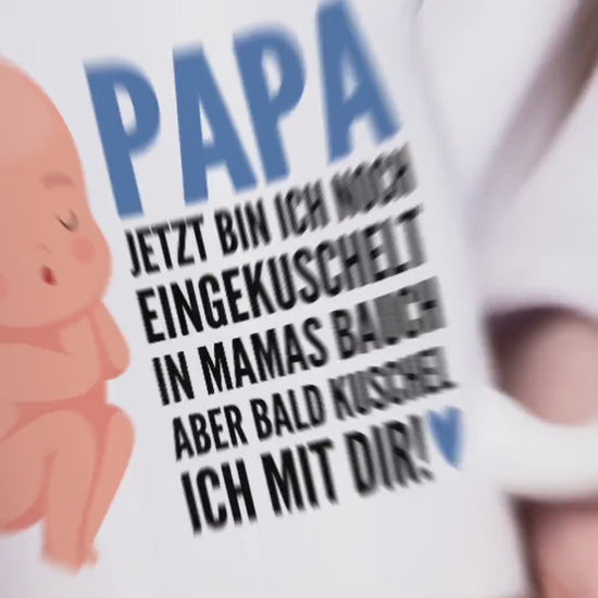 Schwangerschaft verkünden Papa Du wirst Papa Tasse Vater Kaffeetasse mit Spruch Baby im Bauch Vatertag Geschenk