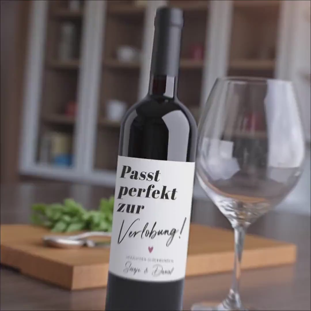 Verlobungsgeschenk Weinetiketten personalisiert Geschenk Verlobung Hochzeitsplanung Flaschenetiketten Wein Etiketten 2 Stück | 10x12 cm