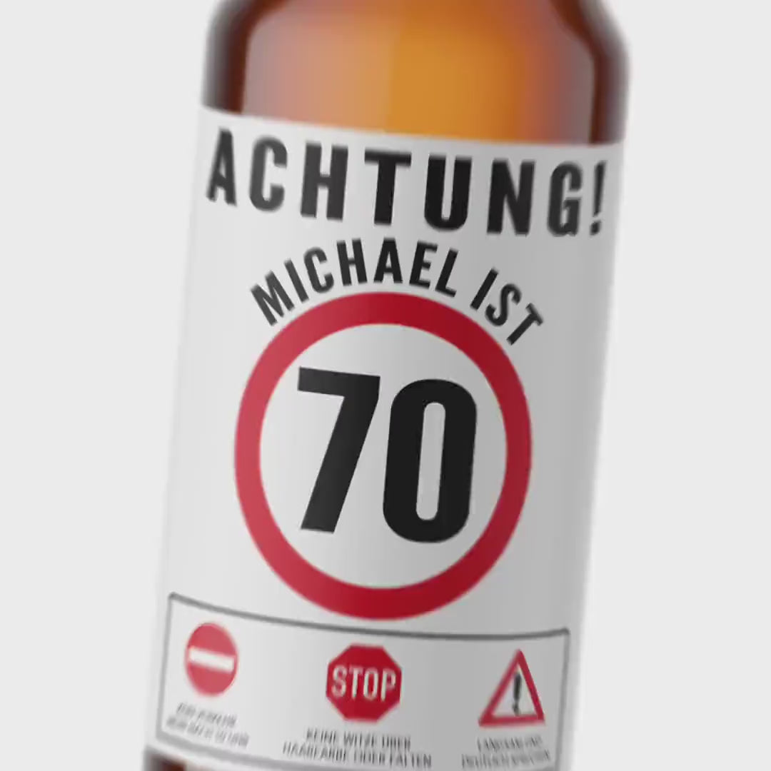 Bier Geschenk Mann 70. Geburtstag Bieretiketten personalisiert Männergeschenk Geburtstagsgeschenk Bierflaschen Etiketten 6 Stück | 9x9 cm