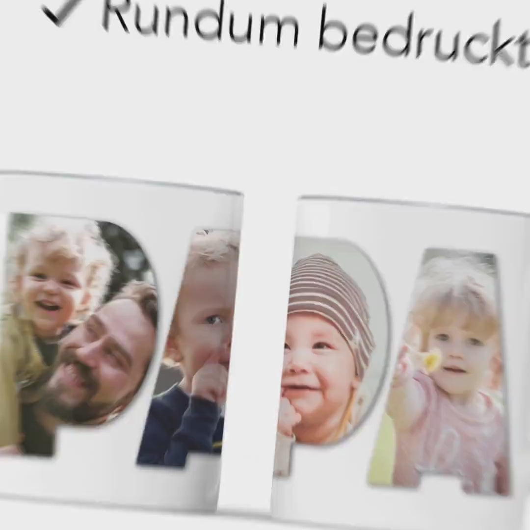 Papa Tasse personalisiert mit eigenem Bild Fototasse mit Fotos Fotogeschenk für Vater Geschenk Vatertag Kaffeetasse aus Keramik 330 ml