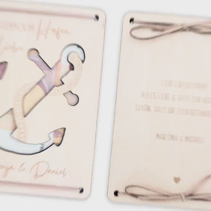 Hochzeitsgeschenk für Brautpaar Geld personalisiert Geldgeschenke Verpackung Hochzeit Geschenk Hochzeitskarte aus Holz 12x17 cm