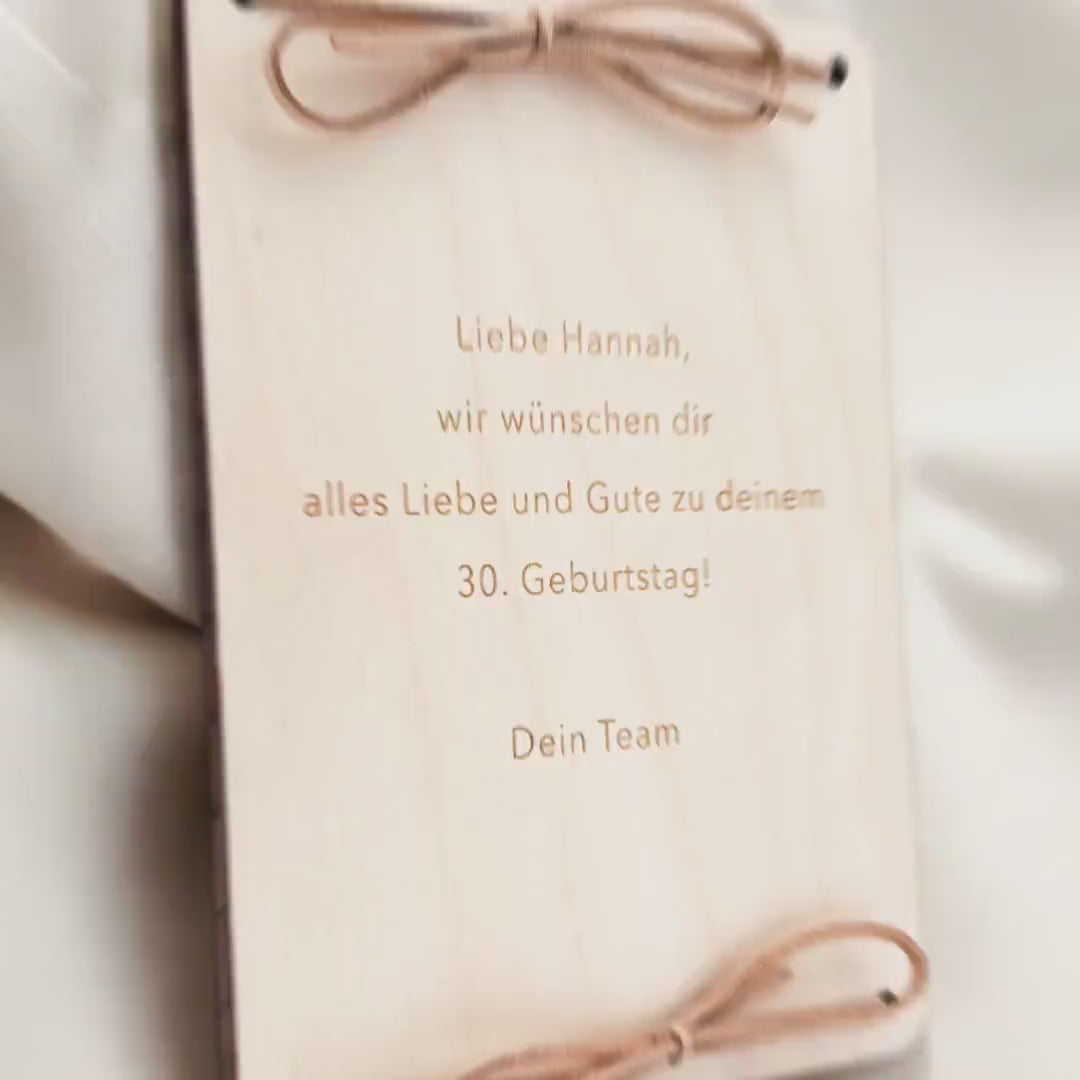 Der Lack ist ab Geldgeschenk Geburtstag personalisierte Geburtstagskarte Geldverpackung Geld Geburtstagsgeschenk Geschenkkarte Holz 12x17 cm
