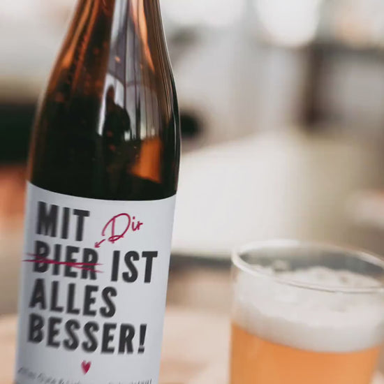 Bierflasche Etikett personalisiert Valentinstag Geschenk Geburtstag Freund Mann Flaschenetiketten selbstklebend 2 Stück | 9x9 cm