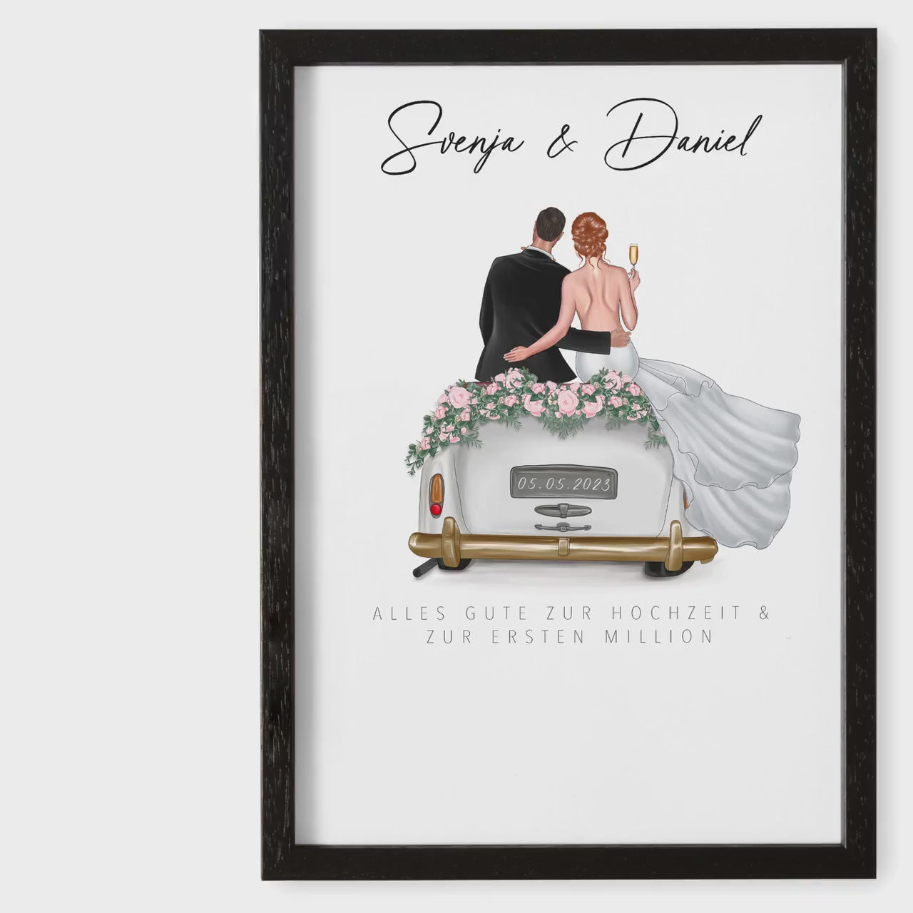 Eure erste Million Hochzeit Geld Hochzeitsgeschenk Auto personalisiertes Bild Geldgeschenk für Brautpaar