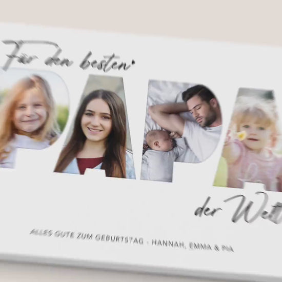 Geburtstagsgeschenk Papa Vatertagsgeschenk personalisierte Leinwand Fotocollage Vater Fotoleinwand Geschenk zum Geburtstag 30x40 cm