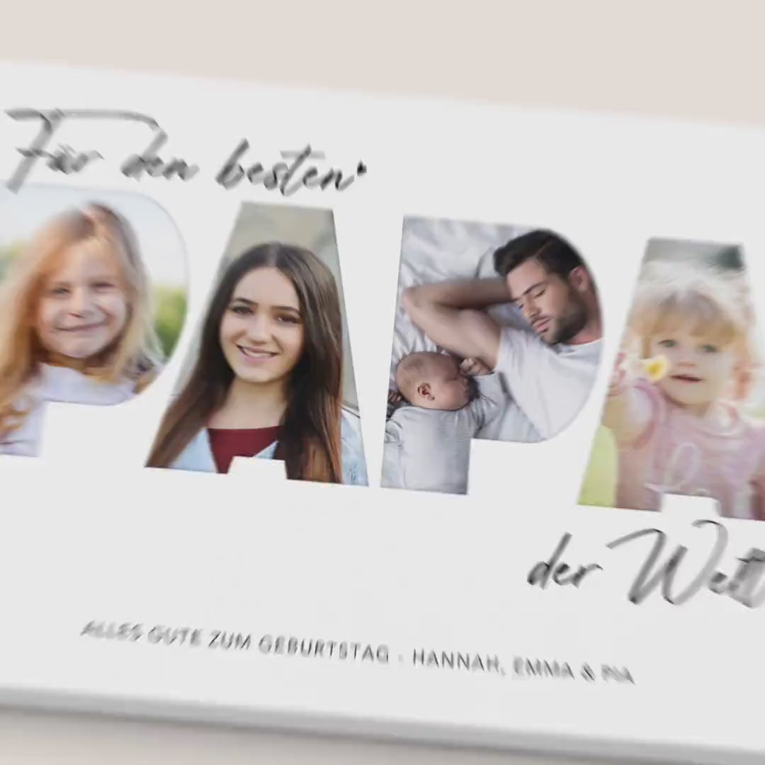 Geburtstagsgeschenk Papa Vatertagsgeschenk personalisierte Leinwand Fotocollage Vater Fotoleinwand Geschenk zum Geburtstag 30x40 cm