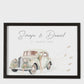 Hochzeitsgeschenk Geld Personalisiertes Bild mit Hochzeitsauto Geldgeschenk zur Hochzeit Poster Geschenk für Brautpaar