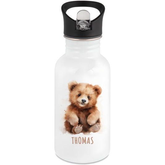 Trinkflasche Kinder Namen Bäre Edelstahl