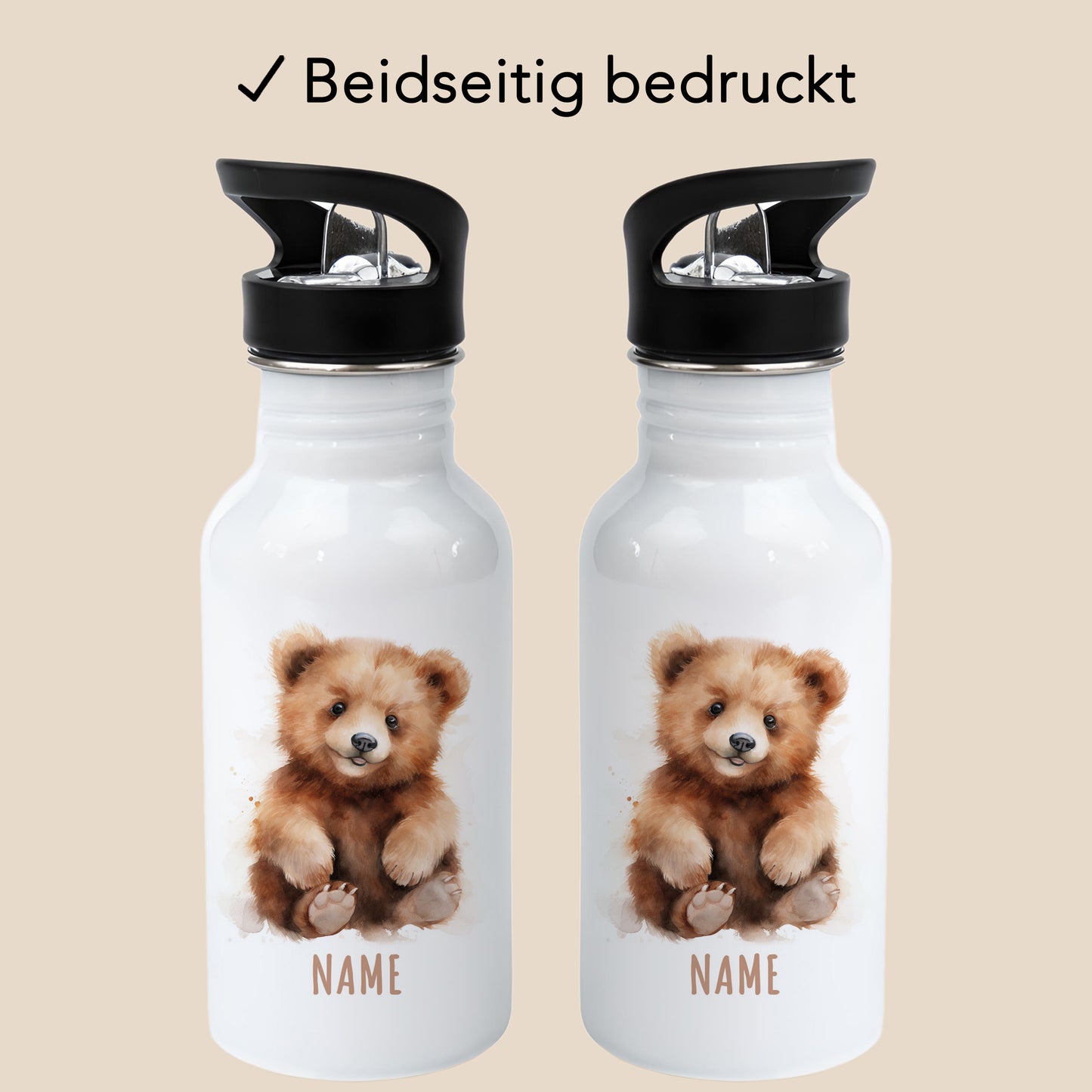 Trinkflasche Kinder Namen Bäre Edelstahl