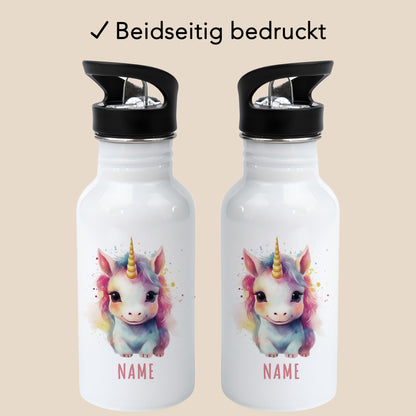 Trinkflasche Kinder Namen Einhorn Edelstahl