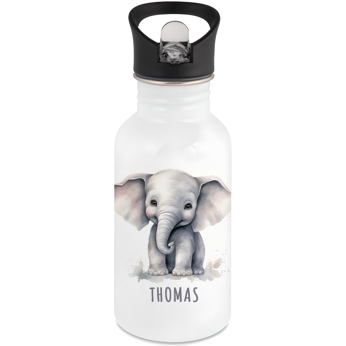 Trinkflasche Kinder Namen Elefant Edelstahl